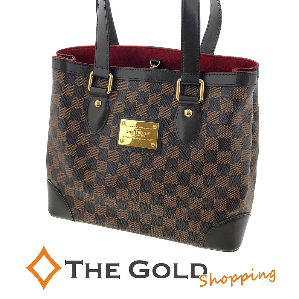 Louis Vuitton Hampstead Damier Canvas Leather Tote Bag Ebene Brown